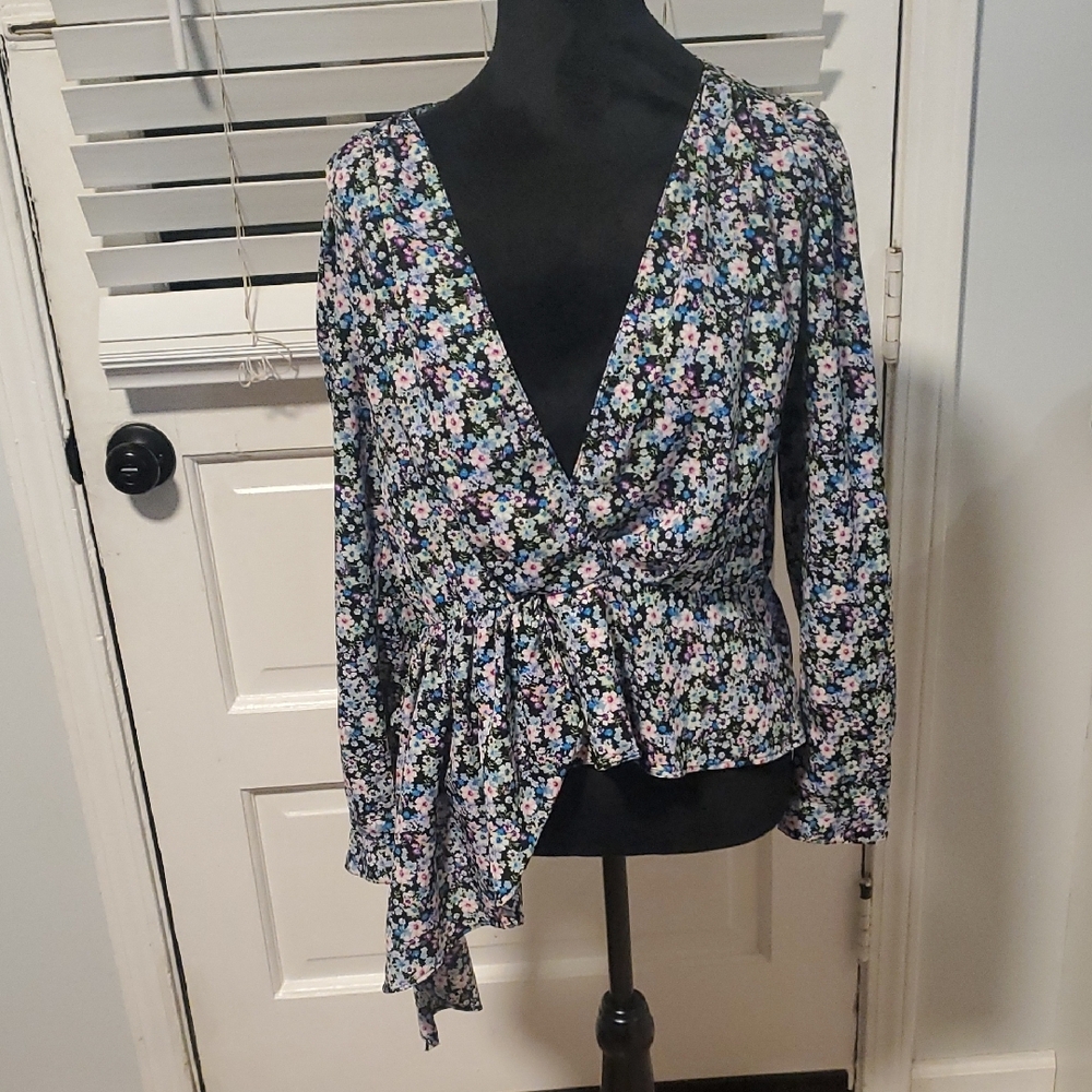 Floral Wrap Top